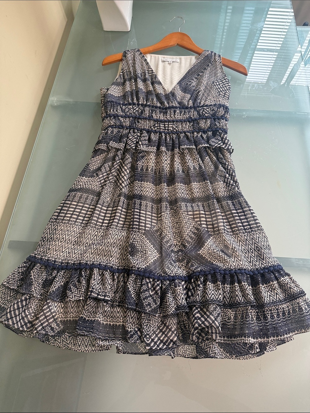 Rebecca Minkoff Navy & Cream Fit & Flare Dress Size 2 Wedding Guest